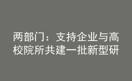 兩部門:支持企業(yè)與高校院所共建一批新型研發(fā)機(jī)構(gòu)