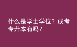 什么是學士學位？成考專升本有嗎？