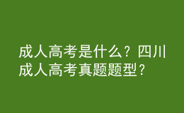 成人高考是什么？四川成人高考真題題型？