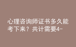 心理咨詢師證書多久能考下來？共計(jì)需要4-5個(gè)月