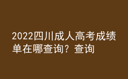 2022四川成人高考成績(jī)單在哪查詢？查詢不了的原因是什么？
