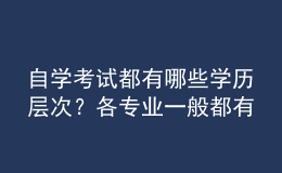 自學(xué)考試都有哪些學(xué)歷層次？各專業(yè)一般都有多少門課程？