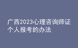 廣西2023心理咨詢(xún)師證個(gè)人報(bào)考的辦法 具體考報(bào)流程