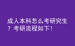 成人本科怎么考研究生？考研流程如下！