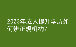 2023年成人提升學(xué)歷如何辨正規(guī)機(jī)構(gòu)？