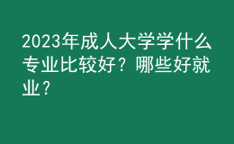 2023年成人大學(xué)學(xué)什么專業(yè)比較好？哪些好就業(yè)？