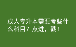 成人專升本需要考些什么科目？點(diǎn)進(jìn)，戳！