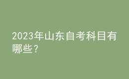 2023年山東自考科目有哪些？ 