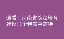速看！河南省確定培育建設(shè)13個(gè)特需急需特色骨干學(xué)科（群）