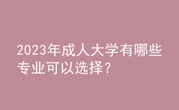 2023年成人大學有哪些專業(yè)可以選擇？