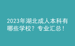 2023年湖北成人本科有哪些學(xué)校？專業(yè)匯總！