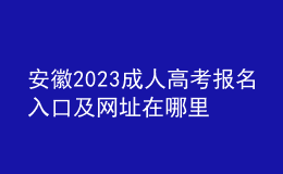安徽2023成人高考報名入口及網(wǎng)址在哪里？