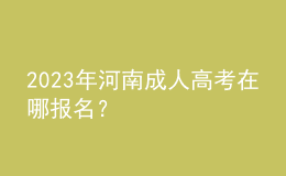 2023年河南成人高考在哪報(bào)名？