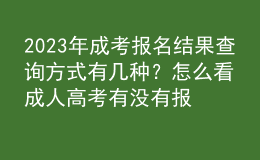 2023年成考報名結(jié)果查詢方式有幾種？怎么看成人高考有沒有報名成功？