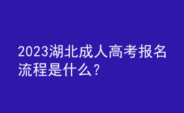2023湖北成人高考報名流程是什么？