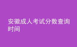 安徽成人考試分?jǐn)?shù)查詢(xún)時(shí)間