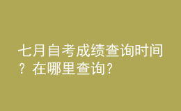 七月自考成績查詢時間？在哪里查詢？ 