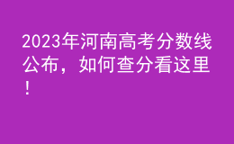 2023年河南高考分?jǐn)?shù)線公布，如何查分看這里！