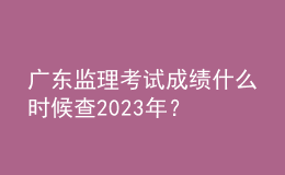 廣東監(jiān)理考試成績(jī)什么時(shí)候查2023年？