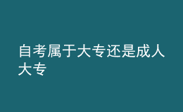 自考屬于大專(zhuān)還是成人大專(zhuān) 