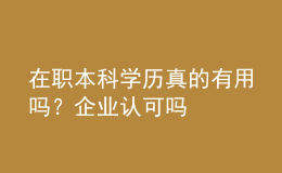 在職本科學(xué)歷真的有用嗎？企業(yè)認可嗎 