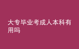 大專畢業(yè)考成人本科有用嗎