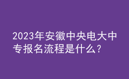 2023年安徽中央電大中專報(bào)名流程是什么？