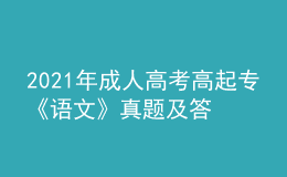 2021年成人高考高起?！墩Z文》真題及答案