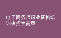 電子商務(wù)師職業(yè)資格培訓(xùn)班招生簡章