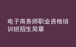 電子商務(wù)師職業(yè)資格培訓(xùn)班招生簡章