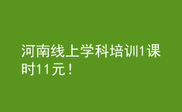 河南線上學科培訓1課時11元！