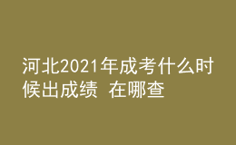 河北2021年成考什么時候出成績 在哪查分