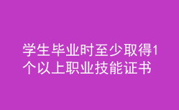 學(xué)生畢業(yè)時至少取得1個以上職業(yè)技能證書