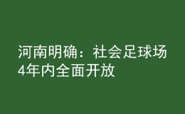 河南明確：社會足球場4年內全面開放
