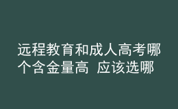 遠程教育和成人高考哪個含金量高 應該選哪個