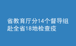 省教育廳分14個(gè)督導(dǎo)組赴全省18地檢查疫情防控工作！