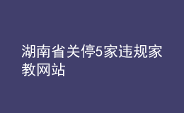 湖南省關停5家違規(guī)家教網(wǎng)站