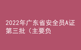 2022年廣東省安全員A證第三批（主要負(fù)責(zé)人）考試題庫(kù)及在線模擬考試