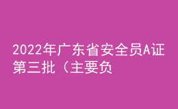 2022年廣東省安全員A證第三批（主要負(fù)責(zé)人）特種作業(yè)證考試題庫(kù)及答案