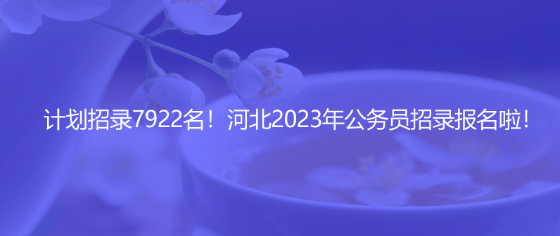 計(jì)劃招錄7922名！河北2023年公務(wù)員招錄報(bào)名啦！